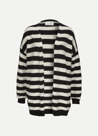 Regular Fit Strick Cardigan black-white