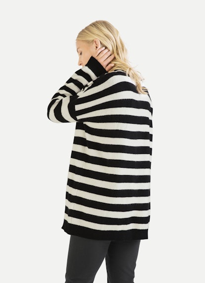 Regular Fit Strick Cardigan black-white