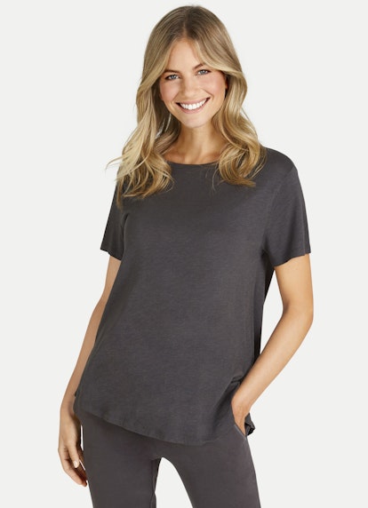 Loose Fit T-shirts T-Shirt with Inverted Pleat charcoal