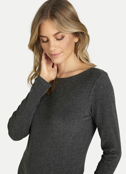 Regular Fit Nightwear Modal Jersey - Longsleeve charcoal melange