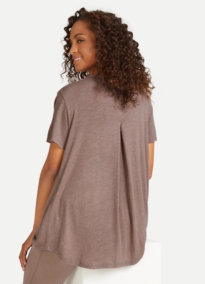 Loose Fit T-Shirts T-Shirt mit Kellerfalte taupe