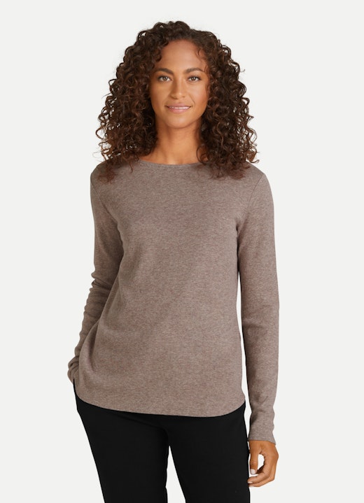 Slim Fit Sweatshirts Cashmix - Sweater taupe mel.