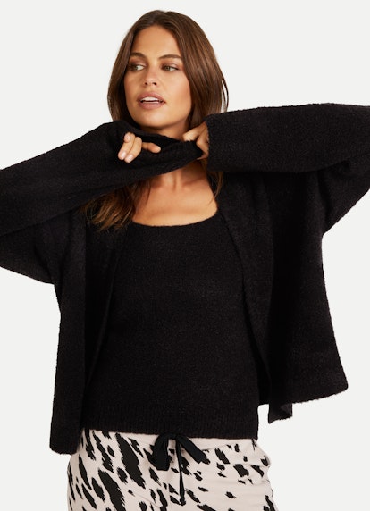 Oversized Fit Strick Cardigan black