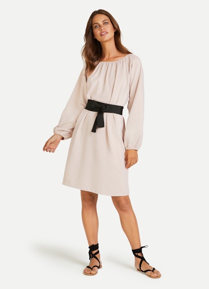 Regular Fit Dresses Dress with Puffy Sleeves light walnut