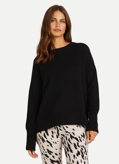 Oversized Fit Strick Cashmere - Pullover black