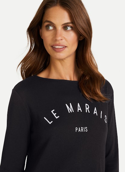 Coupe Slim Fit Sweat-shirts Pull-over en cachemire mélangé black