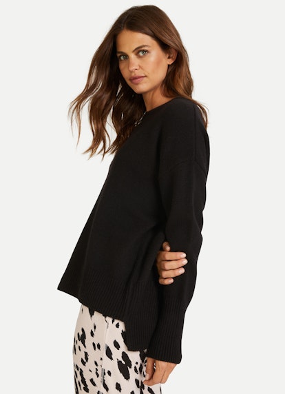 Oversized Fit Strick Cashmere - Pullover black