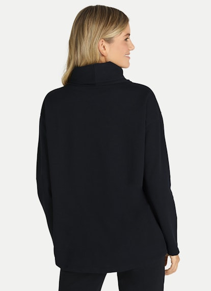 Oversized Long Fit Sweatshirts Turtleneck - Sweatshirt black