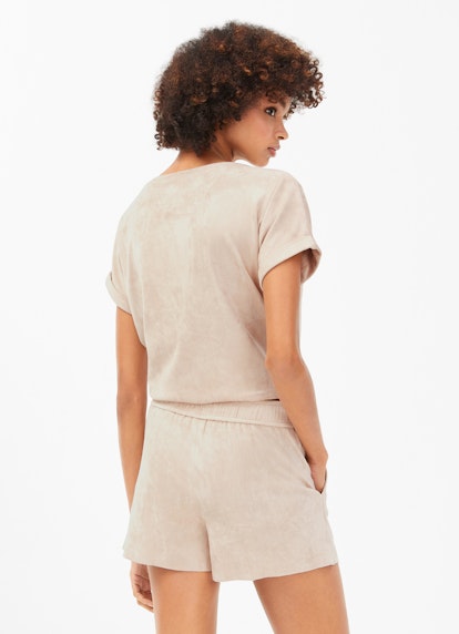 Regular Fit Shorts Faux Velours - Shorts light walnut