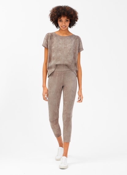 Slim Fit Hosen Faux Velours - Leggings seal