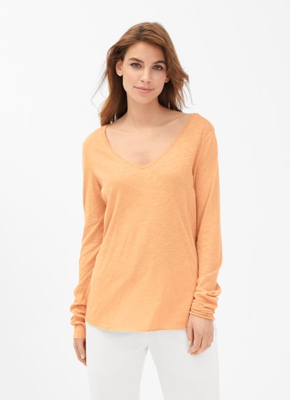 Regular Fit T-Shirts Longsleeve mandarine