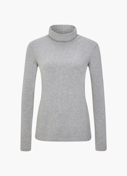 Regular Fit Nightwear Modal Rollkragen - Longsleeve ash grey mel.