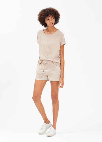 Regular Fit Shorts Faux Velours - Shorts light walnut
