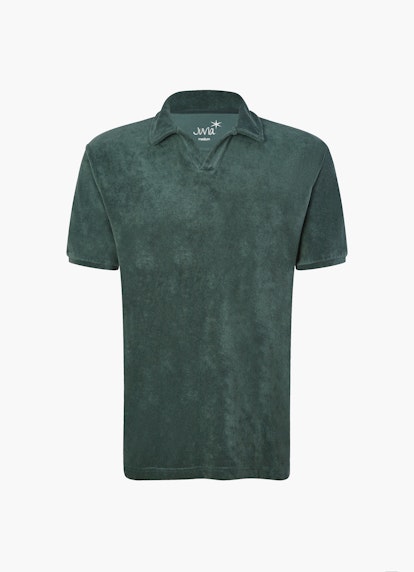 Regular Fit  Frottee - Poloshirt deep green