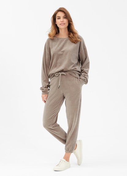Casual Fit Hosen Samt - Sweatpants seal