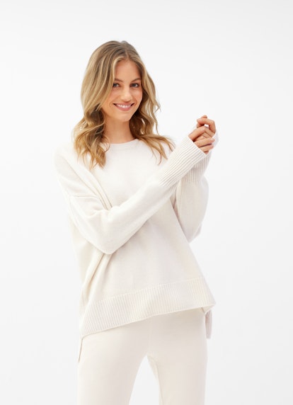 Oversized Fit Knitwear Pure Cashmere Sweater eggshell