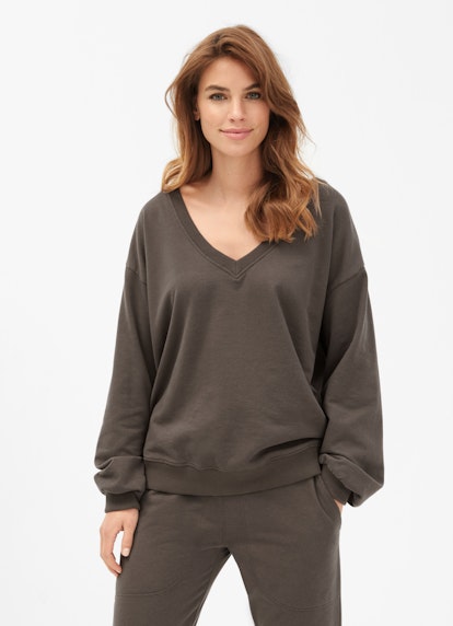 Casual Fit Sweatshirts Sweater with Puffy Sleeves mink