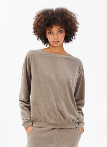 Coupe Regular Fit Sweat-shirts Pull-over en velours seal