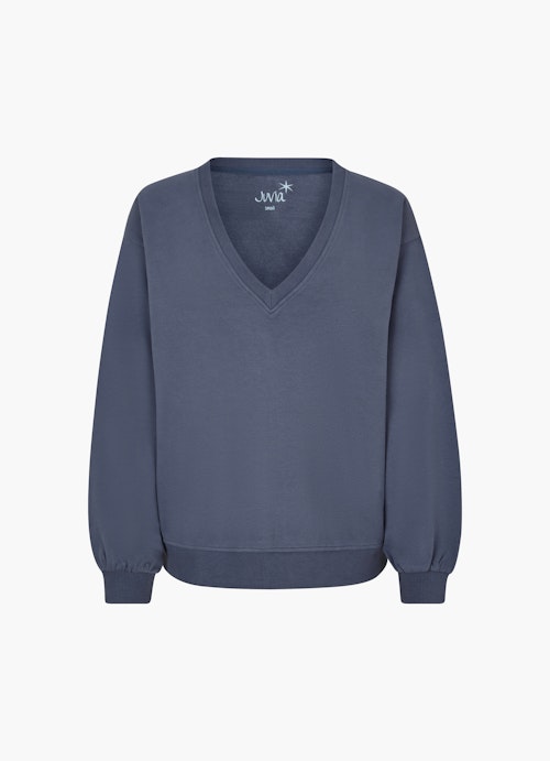 Casual Fit Sweatshirts Sweater with Puffy Sleeves midnight blue