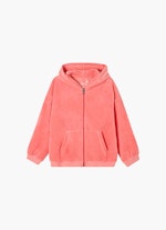 Regular Fit Sweatshirts Velvet Hoodie - Jacket pink coral