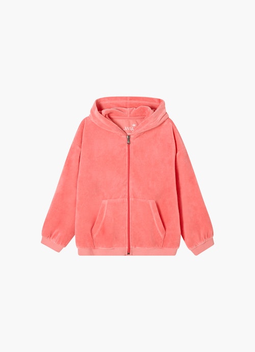 Coupe Regular Fit Sweat-shirts Veste à capuche en velours pink coral