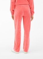 Wide Leg Fit Pants Velvet - Sweatpants pink coral