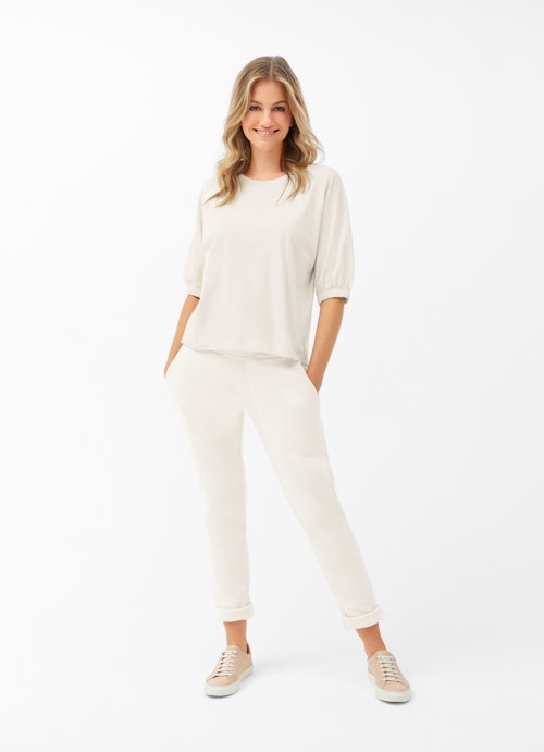 Oversized Fit T-shirts T-Shirt with Puffy Sleeves eggshell