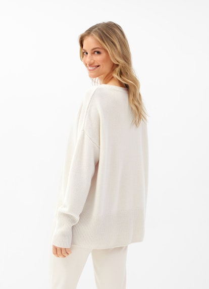 Oversized Fit Knitwear Pure Cashmere Sweater eggshell