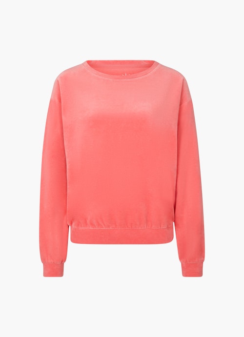 Coupe Regular Fit Sweat-shirts Sweat-shirt en velours pink coral