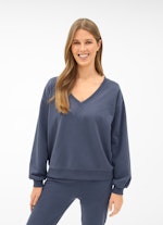 Casual Fit Sweatshirts Sweater with Puffy Sleeves midnight blue