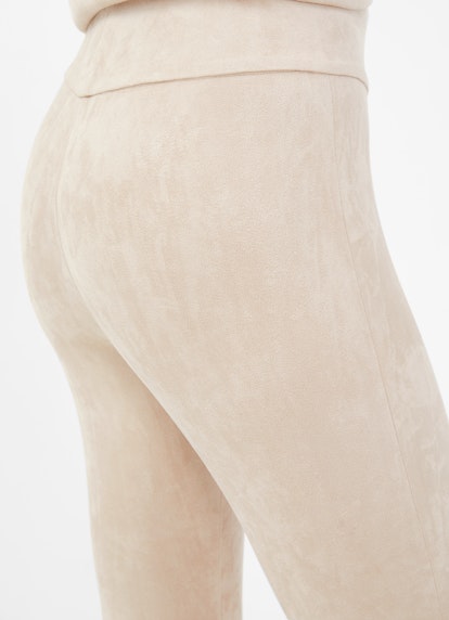 Slim Fit Pants Tech Velours - Leggings light walnut