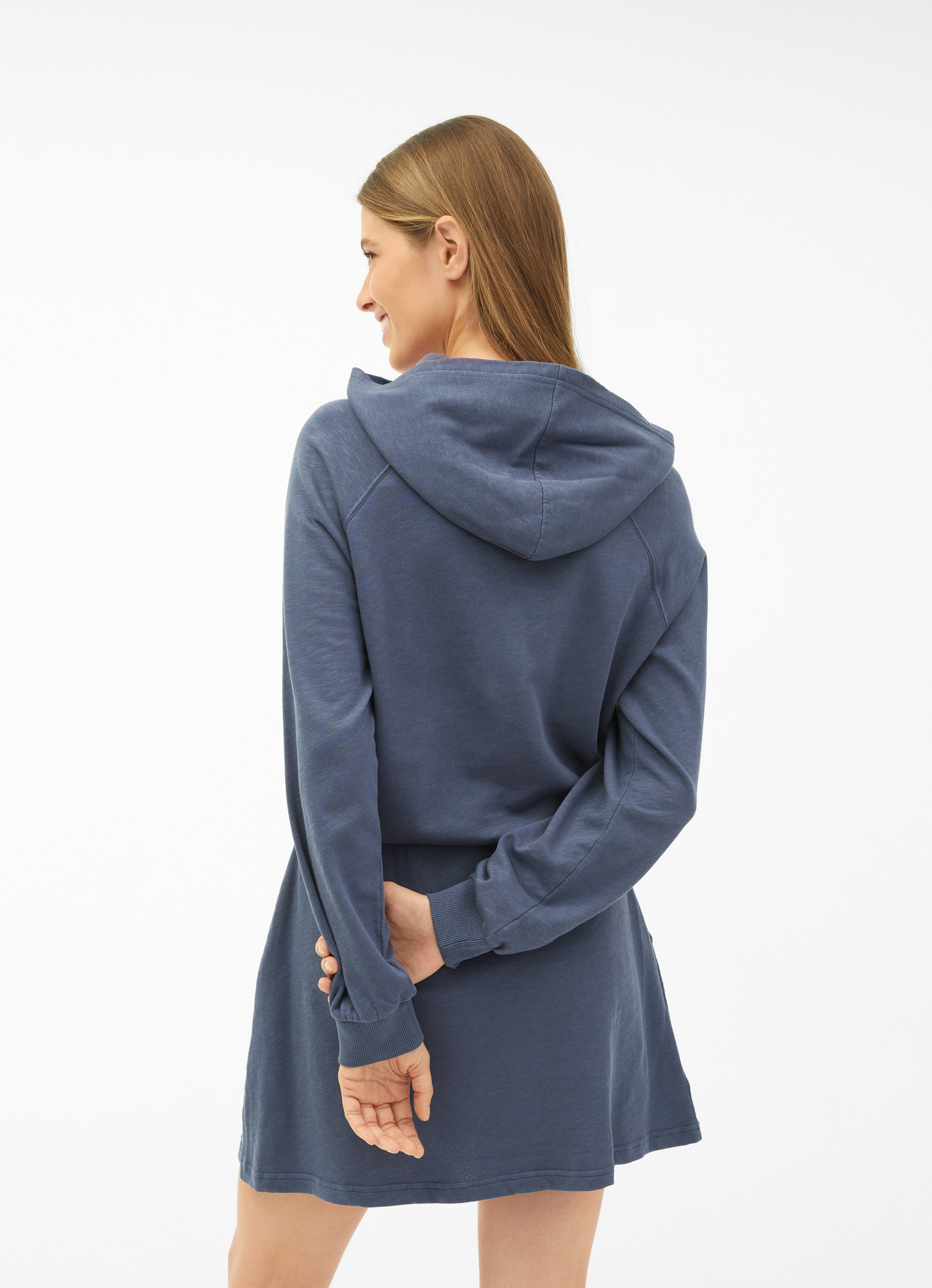 Blue hotsell hoodie dress