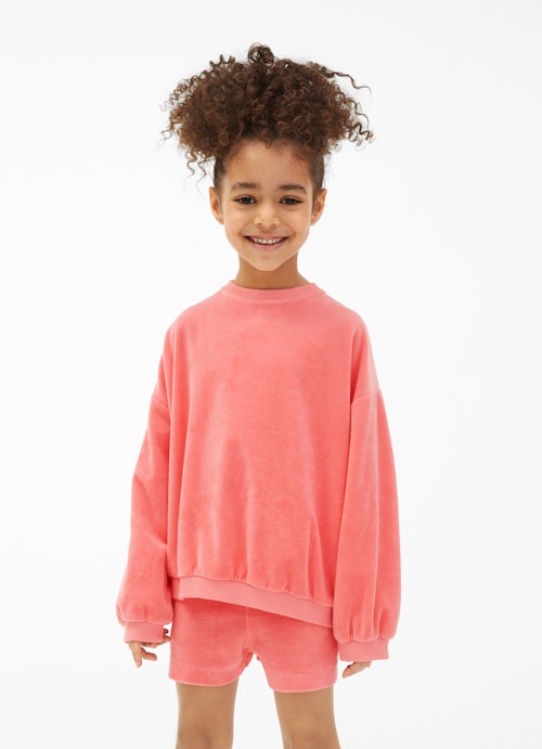 Regular Fit Sweatshirts Velvet - Sweater pink coral