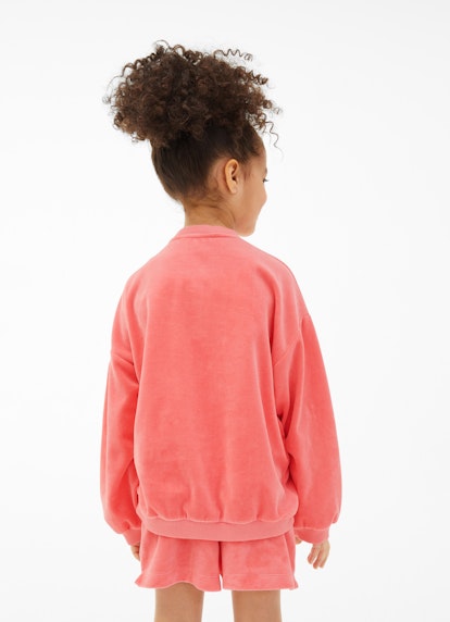 Regular Fit Sweatshirts Velvet - Sweater pink coral