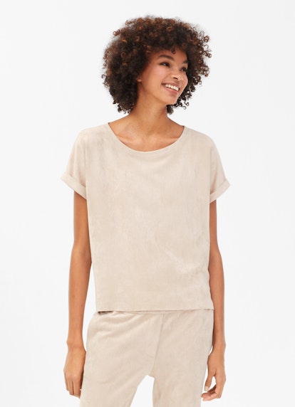 Boxy Fit T-shirts Tech Velours - T-Shirt light walnut