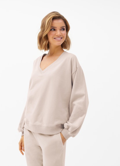 Casual Fit Sweater with Puffy Sleeves light walnut