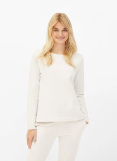 Coupe Slim Fit Sweat-shirts Pull-over en cachemire mélangé eggshell