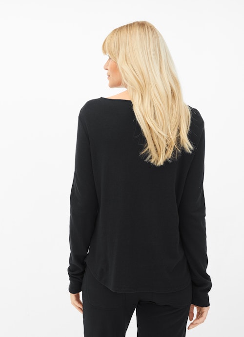 Coupe Slim Fit Sweat-shirts Pull-over en cachemire mélangé black