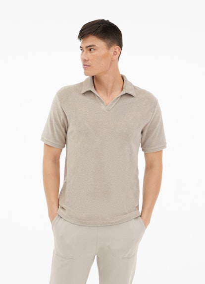 Coupe Regular Fit T-shirts Polo en tissu éponge olive grey
