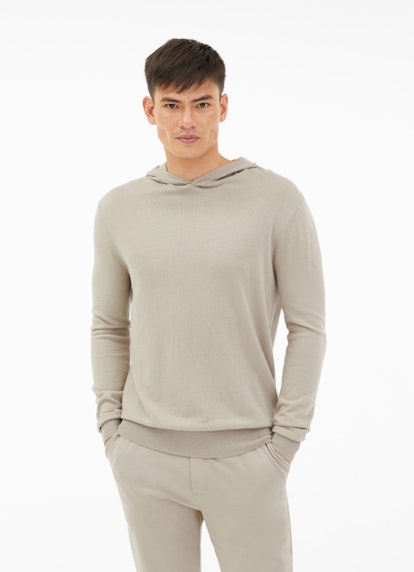 Regular Fit Knitwear Knit - Hoodie olive grey