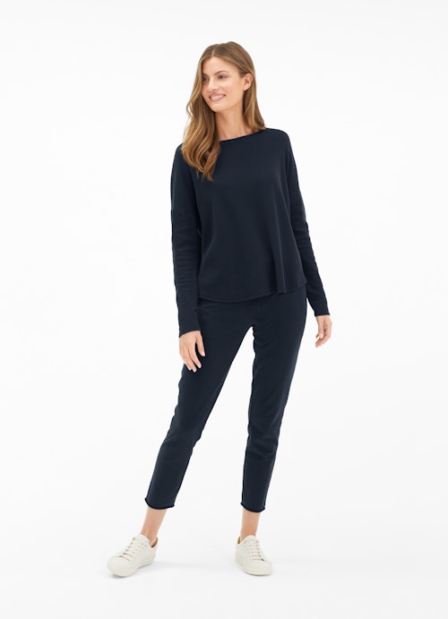 Coupe Loose Fit Sweat-shirts Pull-over en cachemire mélangé navy