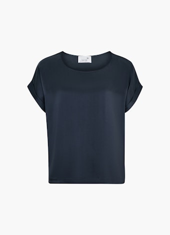 Boxy Fit Blusen Silk Satin - Shirt navy