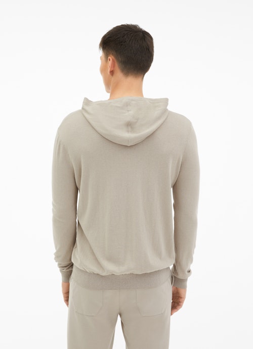 Regular Fit Knitwear Knit - Hoodie olive grey