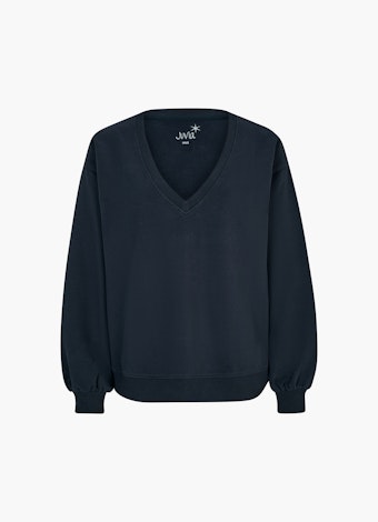 Casual Fit Sweatshirts Sweater with Puffy Sleeves navy