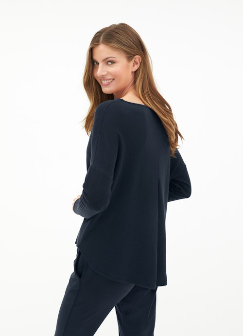 Coupe Loose Fit Sweat-shirts Pull-over en cachemire mélangé navy