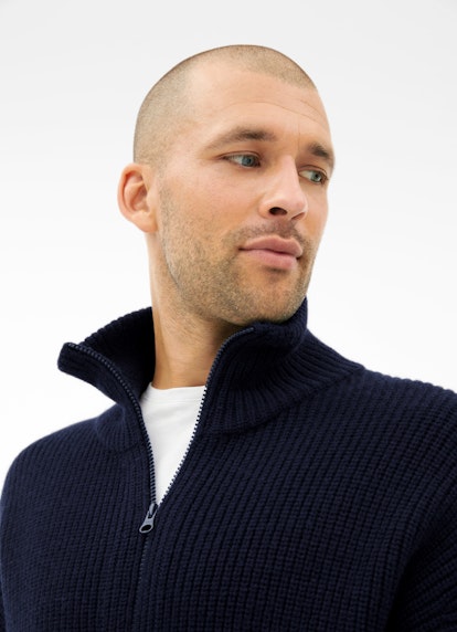 Coupe Casual Fit Maille Cardigan en maille navy