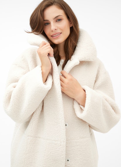 Loose Fit Coats Teddy Fur - Coat eggshell