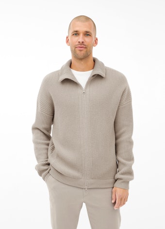 Coupe Casual Fit Maille Cardigan en maille olive grey