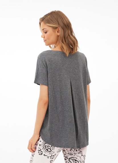 Loose Fit T-shirts T-Shirt with Inverted Pleat graphit mel.