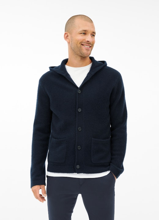 Casual Fit Strick Cashmere - Cardigan night blue